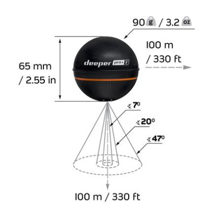 Deeper | Smart Sonar PRO+2 | Sonar | Wi-Fi | Black