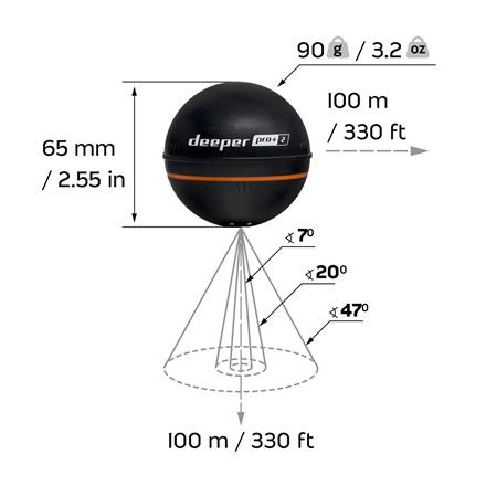 Deeper | Smart Sonar PRO+2 | Sonar | Wi-Fi | Black