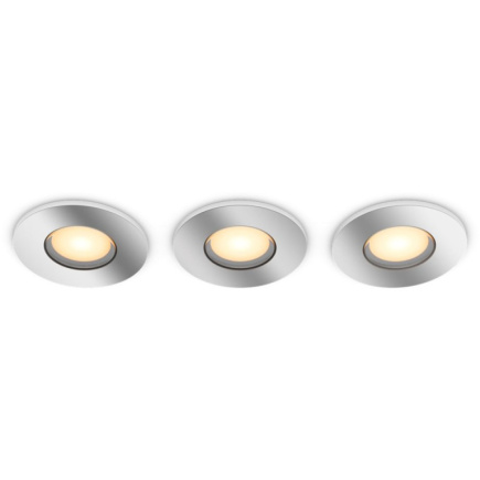 Philips Hue White Amb. Adore Einbausp rund silber 3x350lm DS