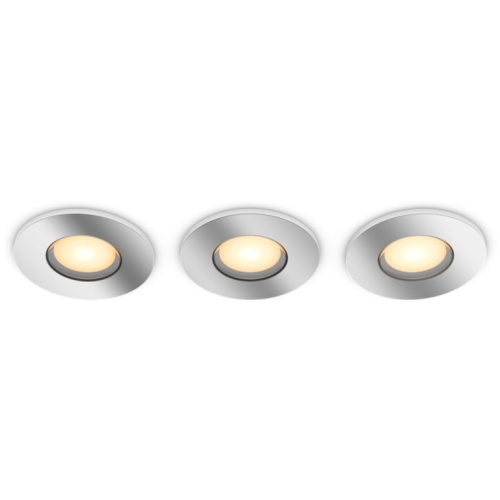 Philips Hue Valge Amb. Adore Einbausp rund silber 3x350lm DS