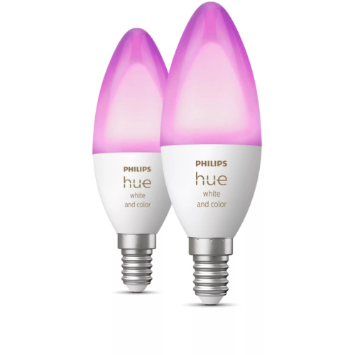 Philips Hue Valge & Color Ambiance E14 Kerze Doppelpack 2x470lm