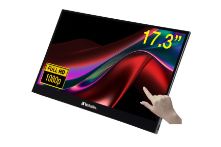 Verbatim 49593 computer monitor 43.9 cm (17.3'') 1920 x 1080 pixels Full HD LCD Touchscreen Черный