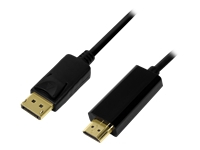 LOGILINK CV0127 LOGILINK - DisplayPort cable, DP 1.2 to HDMI 1.4, black, 2m