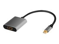 LOGILINK CDA0110 DisplayPort adapter mDP/M to HDMI/F 4K/60Hz aluminium black/grey 0.15m