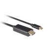 Lanberg - Premium High Speed - adapter cable - 24 pin USB-C male to HDMI male - 1 m - triple shielded - black - 5K30Hz support, 1920 x 1080 at 144 Hz support, 3980 x 2160 at 60 Hz support 