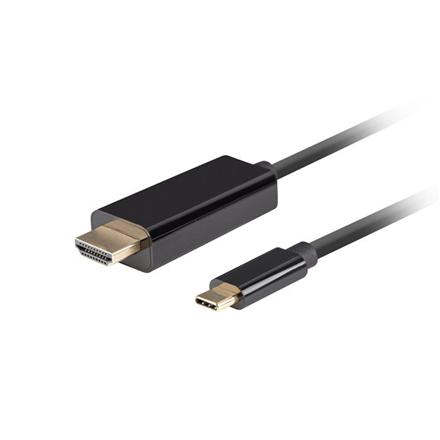 Lanberg - Premium High Speed - adapter cable - 24 pin USB-C male to HDMI male - 1 m - triple shielded - black - 5K30Hz support, 1920 x 1080 at 144 Hz support, 3980 x 2160 at 60 Hz support 