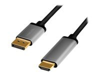 LOGILINK CDA0107 DisplayPort cable DP/M to HDMI A/M 4K/60 Hz aluminium black/grey 2m