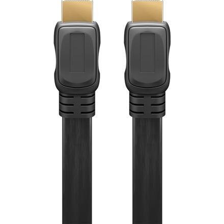 Goobay | High Speed HDMI Flat Cable with Ethernet | Black | HDMI male (type A) | HDMI (type A) | HDMI to HDMI | 2 m 61279