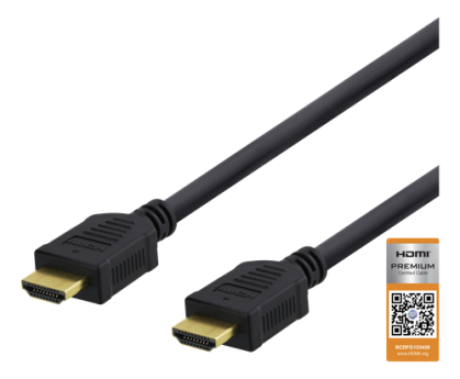 DELTACO Premium High Speed HDMI cable - 4K UHD - 1.5m - black / HDMI-1015-K