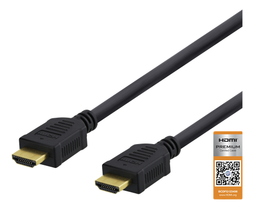 DELTACO Premium High Speed HDMI cable - 4K UHD - 1.5m - black / HDMI-1015-K