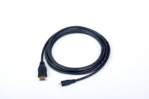 Gembird HDMI male to micro D-male black cable with gold-plated connectors, 1.8 m, bulk package