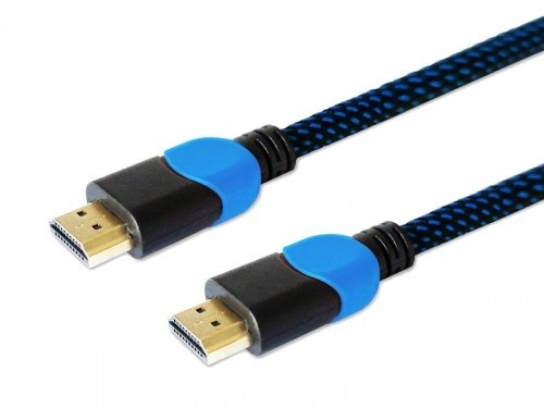 Savio Cable HDMI GCL-05 3m, v2.0, braid blue