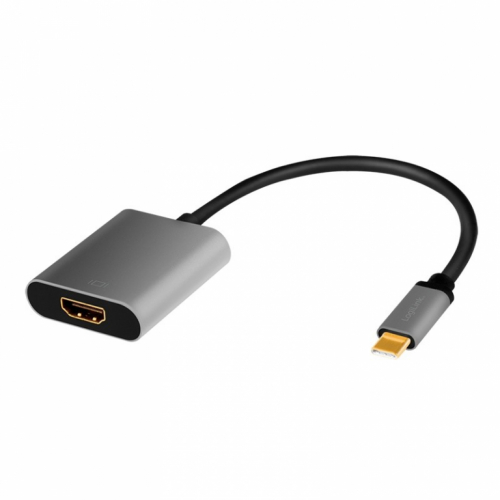 LogiLink USB-C to HDMI/F adapter, 4K/60Hz, alu, 0.15m