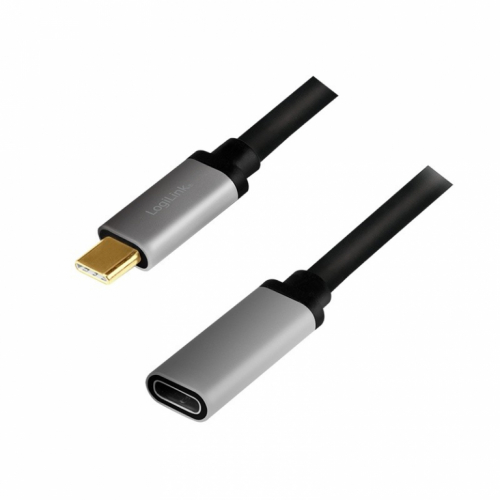 LogiLink USB-C M/F cable, 4K/60Hz , alu, 0.5m