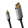 LogiLink USB-C to DP cable, 4K 60Hz, alu, 1.8m