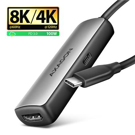 AXAGON Active converter RVC-HI8KPD, 100 W | USB Type-C to HDMI RVC-HI8KPD