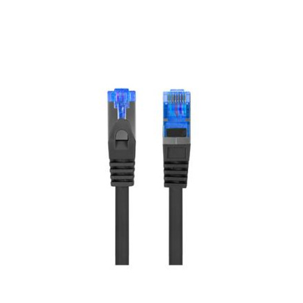 Lanberg Patchcord Cat.6A S/FTP LSZH CCA Black Fluke Passed | PCF6A-10CC-0050-BK | 0.5 m PCF6A-10CC-0050-BK