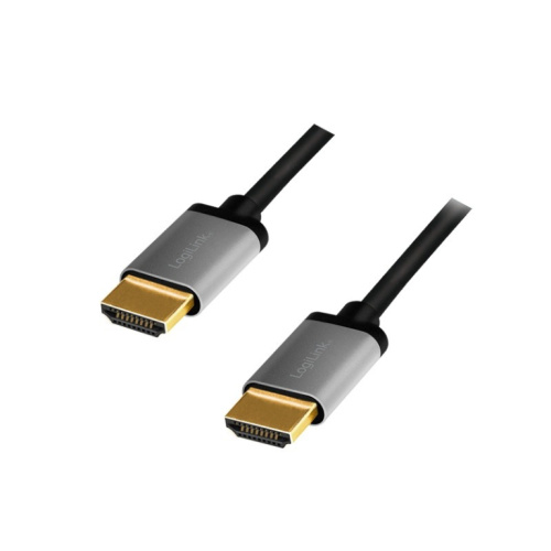 LogiLink HDMI cable 4K/60Hz, alu , Must, 2m