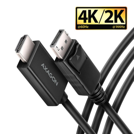 CABLE DP TO HDMI 1.8M/RVD-HI20C2 AXAGON CABLE DP TO HDMI 1.8M/RVD-HI20C2 AXAGON