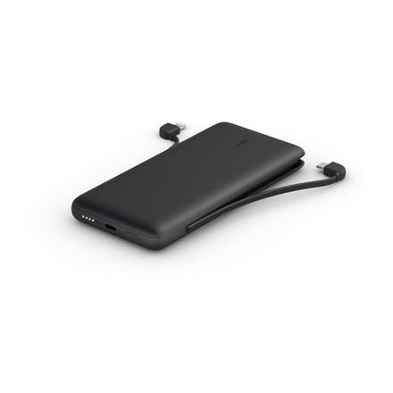 Belkin | BOOST CHARGE Plus Power Bank | 10000 mAh | Integrated LTG and USB-C cables | Black BPB006btBLK