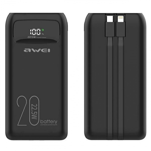 AWEI Powerbank 20000mAh P169 K 22,5W USB-C+Apple Cab