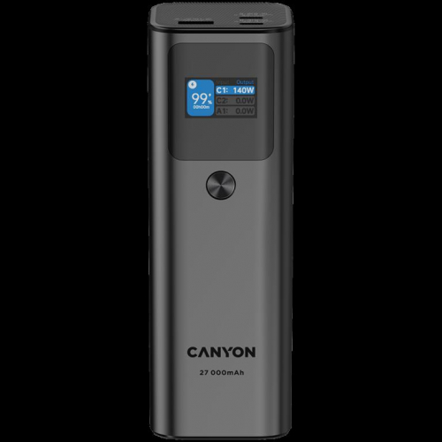 CANYON power bank PB-2010 TFT 27000 mAh 97.2Wh PD140W QC 3.0 Dark Grey