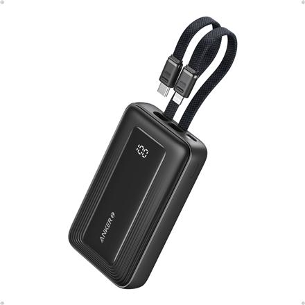 Anker | Power Bank | A1680G11 | 10000 mAh | USB-C 30W, Lightning 27W | Built-In USB-C and Lightning Cables | Black A1680G11