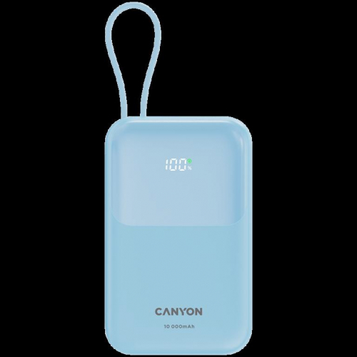 CANYON power bank OnPower 101 built-in cable 10000 mAh PD22.5W Blue