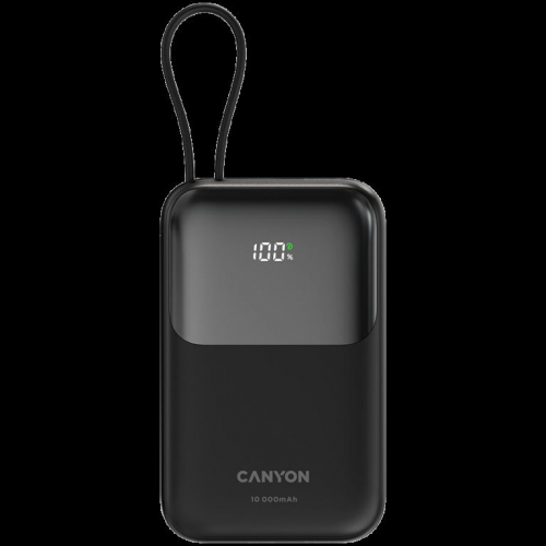 CANYON power bank OnPower 101 built-in cable 10000 mAh PD22.5W Black