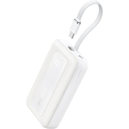 Anker Power Bank, Built-In USB-C Cable, 30W | A1688H21 | 10000 mAh | White A1688H21