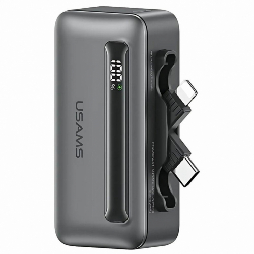 USAMS Powerbank 4500mAh 20W USB-C/Lightning grey
