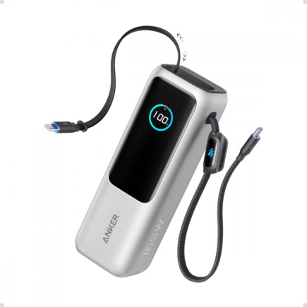 Anker Powerbank ZOLO 25000mAh 165W built-in USB-C cable silver