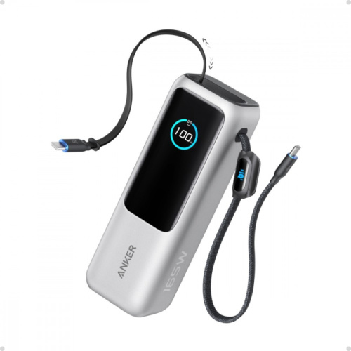 Anker Powerbank ZOLO 25000mAh 165W built-in USB-C cable silver