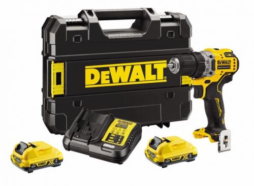 DEWALT DCD701D2-QW Cordless Drill 2x 12V 2Ah XR TSTAK Black, Yellow