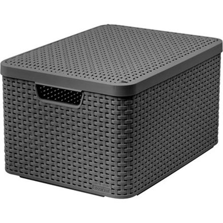 Curver | Basket Box with lid Style, 30l, Metal Silver | KE03619-308-00