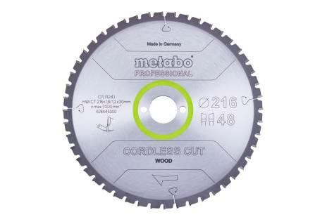 METABO CIRCULAR SAW BLADE HW/CT 216x30x48Z CORDLESS CUT WOOD PROFESSIONAL