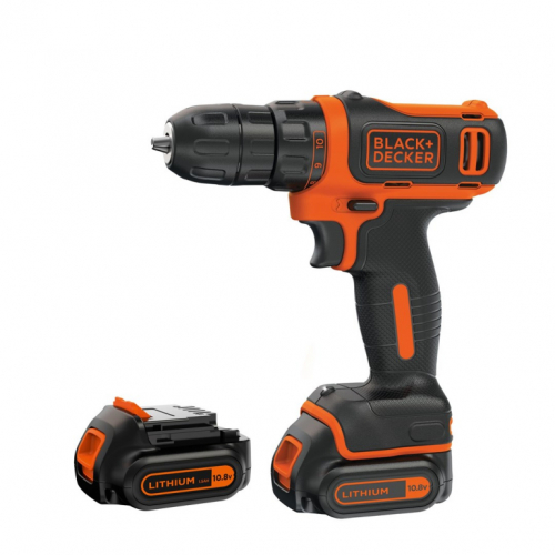 Black & Decker BDCDD12KB-QW drill Keyless Black, Orange