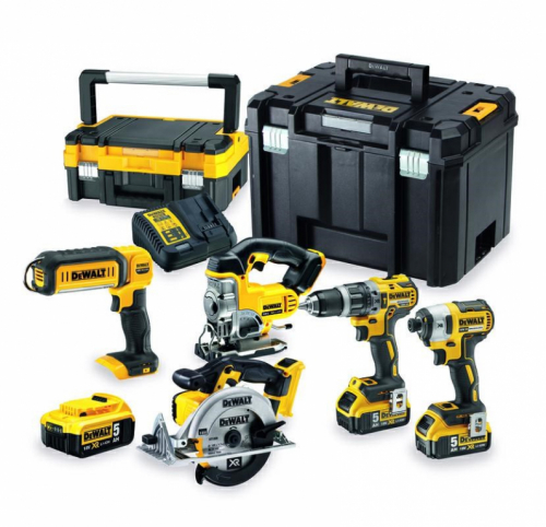 DEWALT. ZESTAW COMBO 18V DCD796+DCF887+DCS39+DCS331+DCL050) 3x5,0Ah TSTAK DCK551P3T