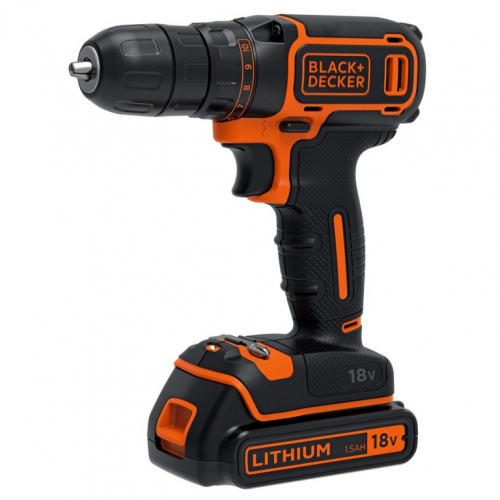 Black & Decker BDCDC18KB-QW, Pistol grip drill, 1 cm, 2.5 cm, 1 cm, 650 RPM, 30 N·m