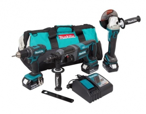 MAKITA. ZES. COMBO 18V DLX3078TX1 DDF482+DGA504+DHR241 3x5.0 BAG