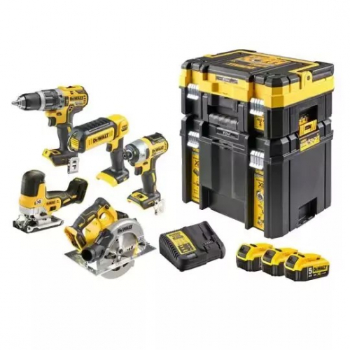 DEWALT. 18V DCK500P3T COMBO KIT (DCD796 + DCF887 + DCS570 + DCS335 + DCL050) 3x5.0Ah 2x TSTAK