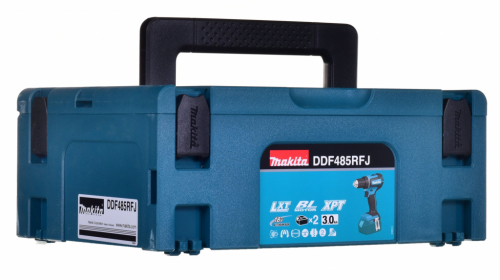 Makita DDF485RFJ drill 1900 RPM Keyless 1.7 kg Black, Blue