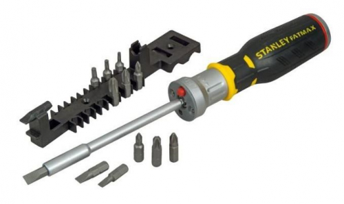 LED ratchet screwdriver with 12 bits