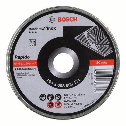 Bosch Trennscheibe gerade fr Inox Rapido in Dose 10x125.1mm
