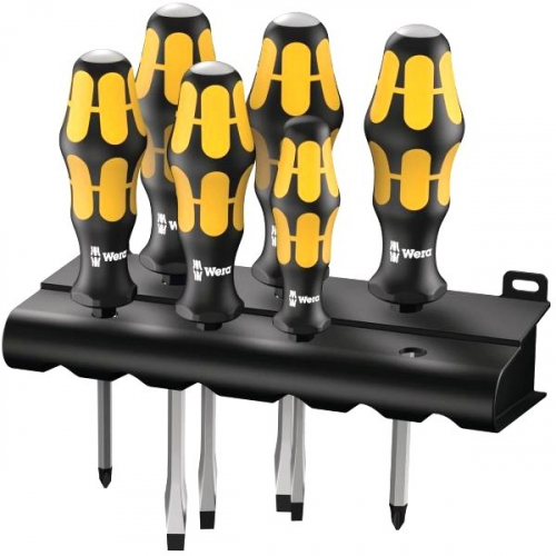 Wera Schraubendrehersatz. Schraubmeißel + Rack 6-tlg 932/6