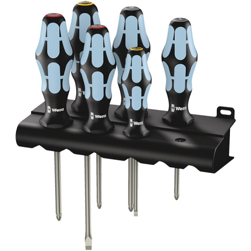 Wera 3334/3350/3355/6 Schraubendrehersatz. Edelstahl + Rack