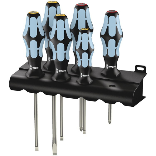 Wera 3334/6 Schraubendrehersatz. Edelstahl + Rack