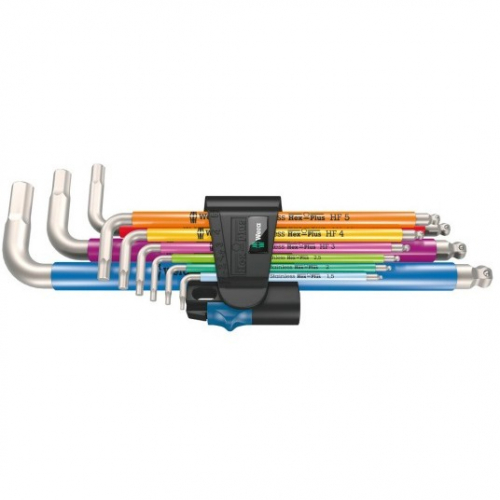 Wera 3950/9 Hex-Plus Multicolour HF Stainless 1