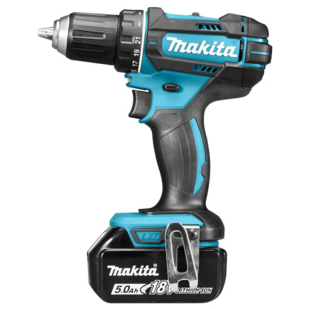 Makita Cordless Drill Driver, 18V, 2x 5.0 Ah Li-ion, 62/36 Nm, 1.7kg, LED