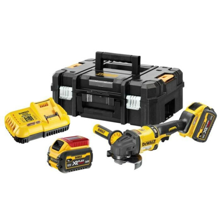 SZLIFIERKA KĄTOWA AKUMULATOROWA 125 MM FLEXVOLT 54 V 2*6.0AH